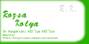 rozsa kolya business card